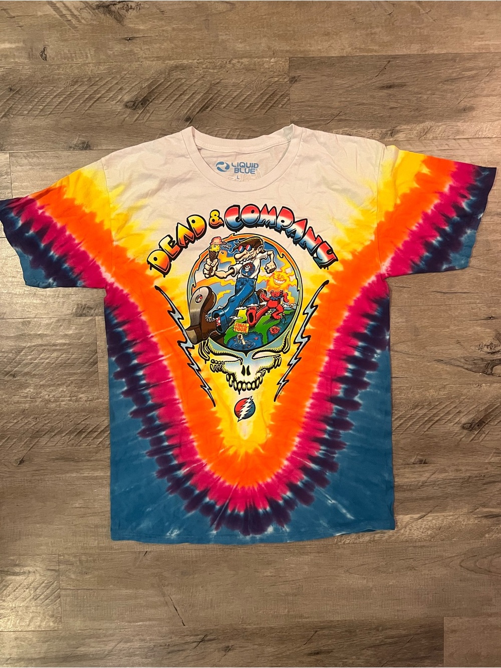 Dead & Company Rock Band Final Tour 2023 T-Shirt Mens Large Multicolor Tie Dye